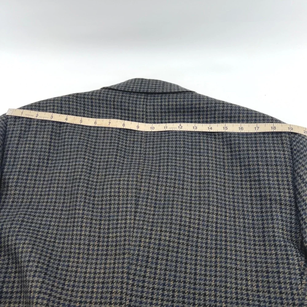 Austin Reed London Wool Blazer 42R Houndstooth Tweed Made USA Academia Professor